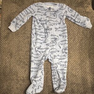 Gray Dinosaur Print Kids One Piece